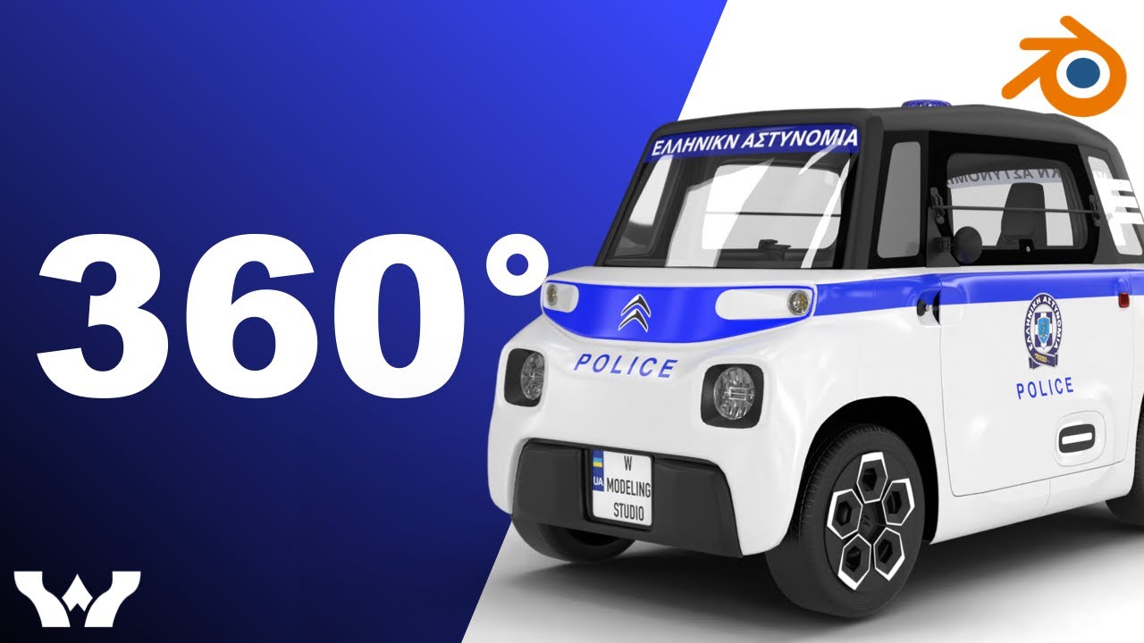 Interno del quartier generale della polizia di Citroen Ami 2020 Modello 3D