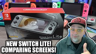 New Pokemon Switch Lite Dialga & Palkia Edition Looks AMAZING! Unboxing & Screen Comparison!