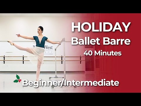Holiday Ballet Barre Class | 40 Min Beginner/Intermediate Workout