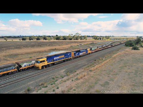 Pacific National Steel Train 3XM4 Chased By Drone (30/3/2022) - PoathTV Australian Railways