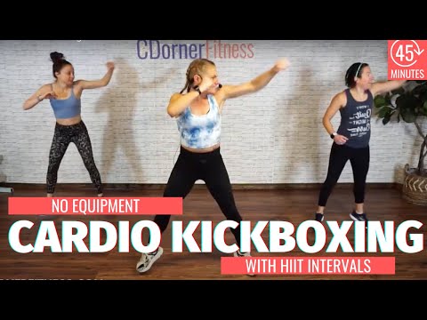 45 Min Cardio Kickboxing Workout with HIIT Intervals