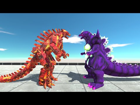 New Mecha Godzilla 2021 Lava Vs Super Godzilla Pink Death run - Animal Revolt Battle Simulator