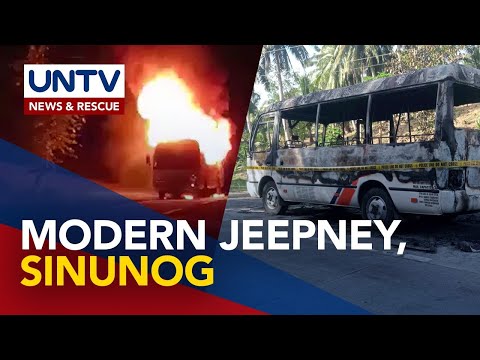Modern jeepney sa Catanauan, Quezon, sinunog ng 4 na 'di nakilalang salarin