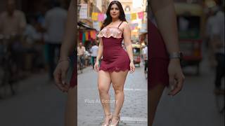 Confidence on Every Street 💃✨ Plus-Size Glam in Burgundy | #Shorts