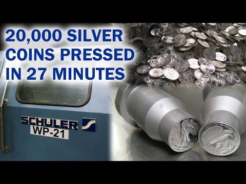 20,000 Silver Coins Pressed in 27 minutes - US Mint Schuler Press