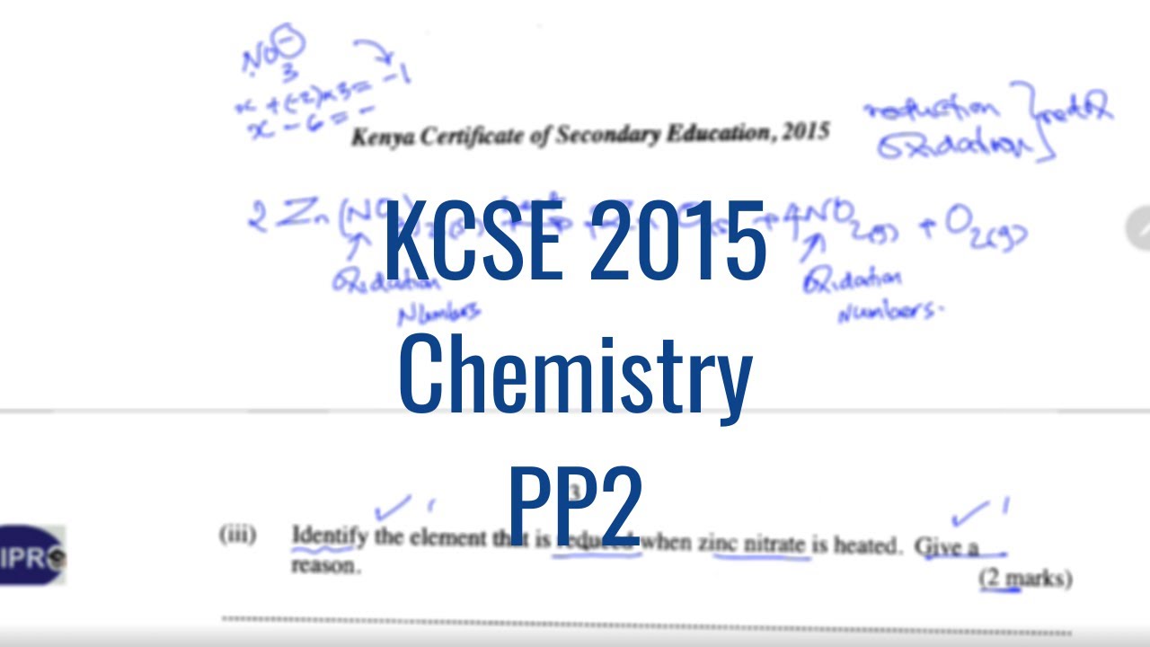 KCSE 2015 CHEM PP2 Question 1