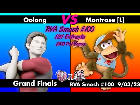 RVA Smash 100: Oolong (Wii Fit Trainer) vs Montrose (Ness/Diddy Kong) | GRAND FINALS | 124 Entrants