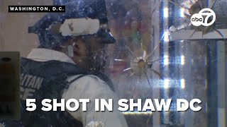 5 men injured in Northwest DC shooting; officials searching for suspects