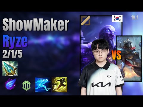 ShowMaker Mid Ryze vs Viktor lol KR solo rank Full Game 16.1 | 쇼메이커 라이즈 vs 빅토르