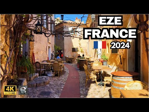 Eze France: A French Village Tour of one of the Most Beautiful Villages in France - 4k video walk