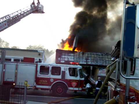 Working fire Lynn, MA 6/6/2010 (Clip #1)