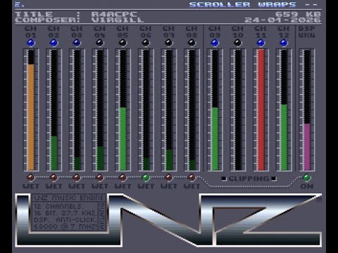 R4aCPC by Alcatraz (Virgill  & Platon42) UNZ XM player (16bit, 12 channel + dsp) in A500 7Mhz