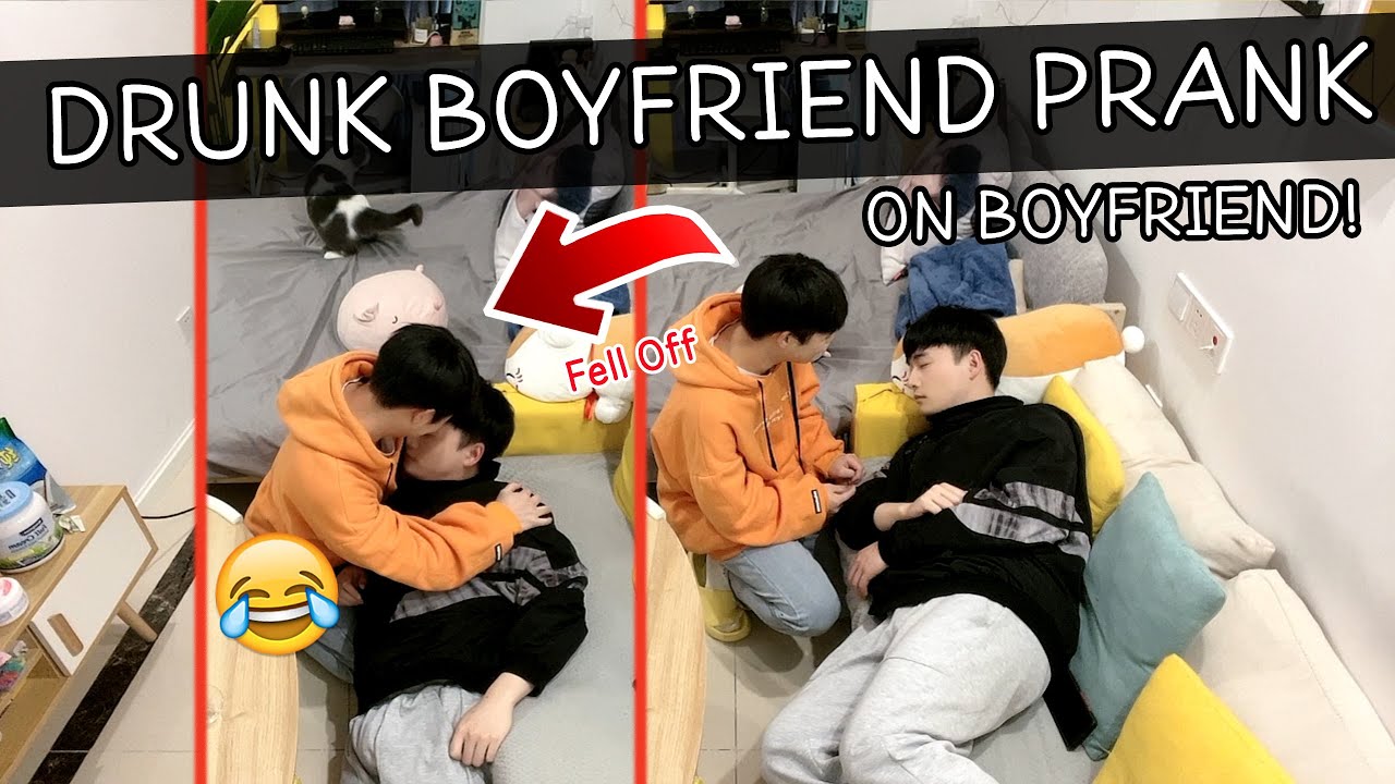 DRUNK BOYFRIEND PRANK ON BOYFRIEND!💔 **He Fell Off** 假裝喝醉，看男友是什麼反應[Gay Couple Lucas&Kibo BL]