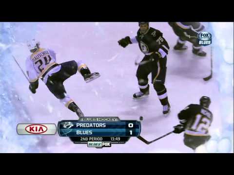 Ryan Reaves vs Rich Clune fight 24 Jan 2013 Nashville Predators vs St. Louis Blues NHL Hockey