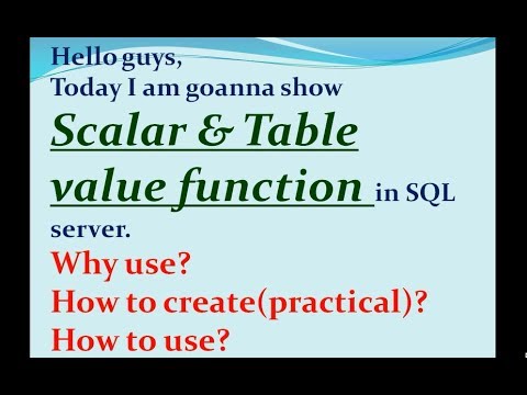Scalar And Table Value Function In Sql Sql Tutorial Part 6