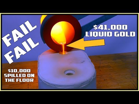 $41,000 Gold Bar casting went wrong! $12,000 boil over!