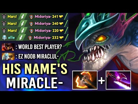 MIRACLE Slark 10 minutes shadow blade  WITH GODLIKE DOTA 2 7.29 GAMEPLAY (Dota2GOD)