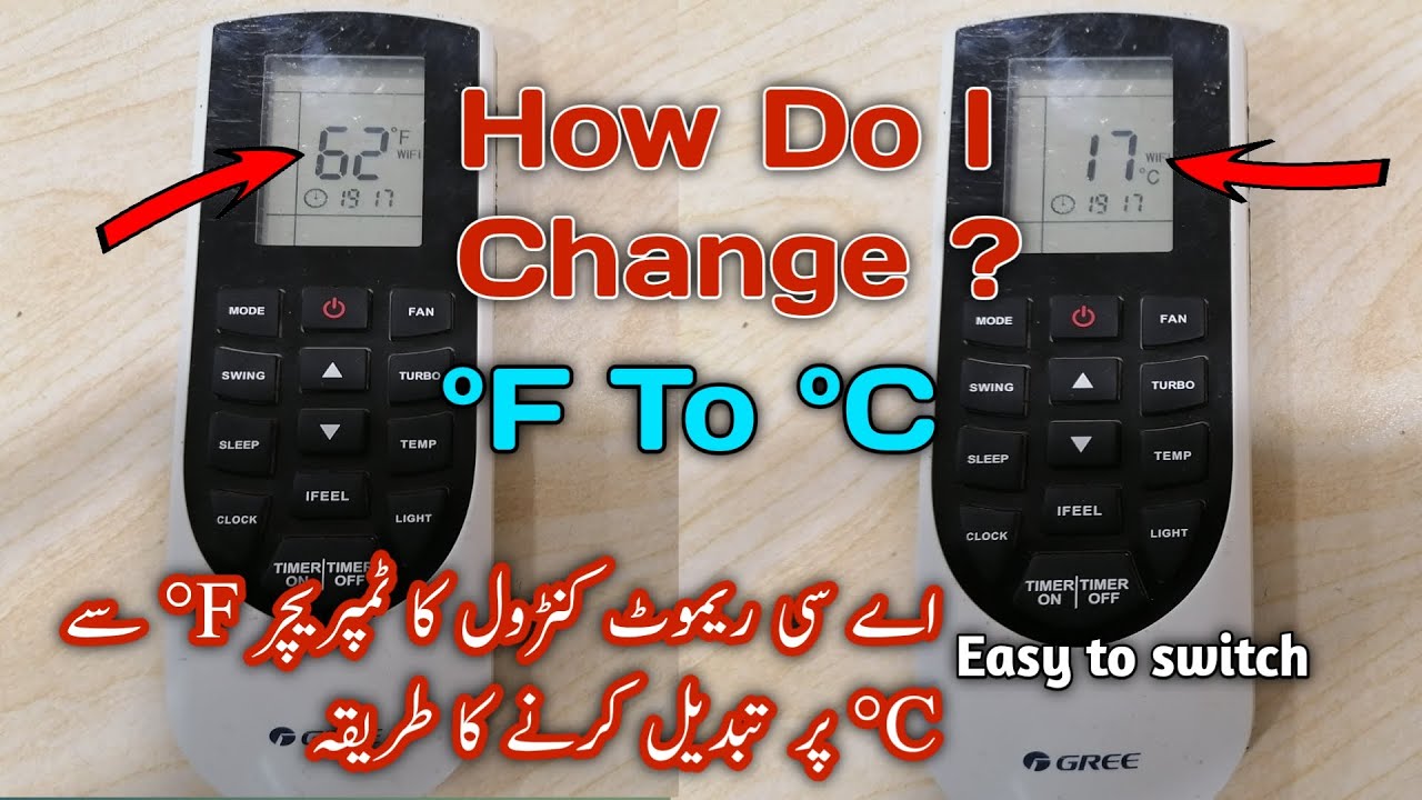 How do I change my Gree AC remote from F to C | Gree Air Conditioner Remote Control Functions