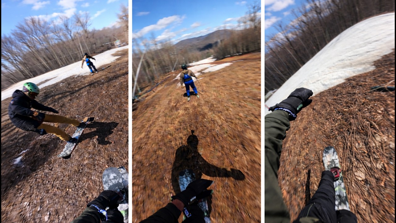 Slushy Snowboarding Through Mud & Grass | Belleayre Mountain Closing Day 2026