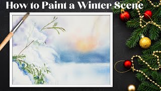 How to Paint a Simple Snowy Scene in Watercolor