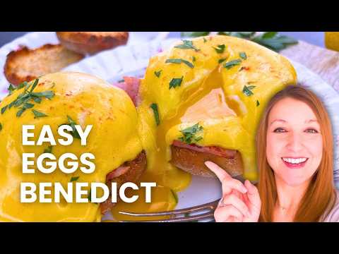Easy Eggs Benedict Recipe 🍳✨ | Foolproof Poached Eggs & Quick Hollandaise Sauce at Home