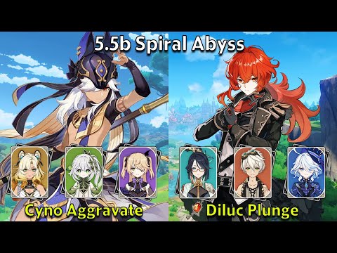C1 Cyno Aggravate & C4 Diluc Plunge - Genshin Impact 5.5b Spiral Abyss Full Clear