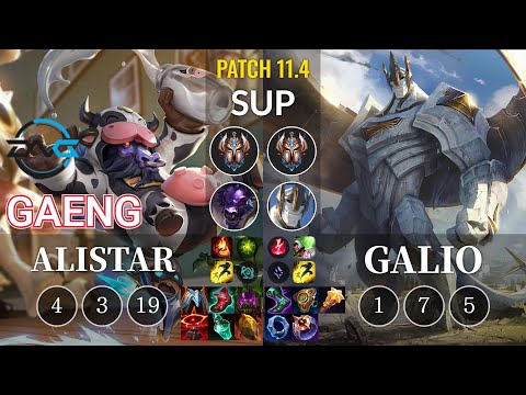 DFM Gaeng Alistar vs Galio Sup - KR Patch 11.4