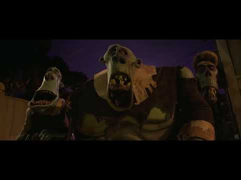 ParaNorman 2012 official trailer still: Norman walks through Blithe Hollow under greenish streetlight