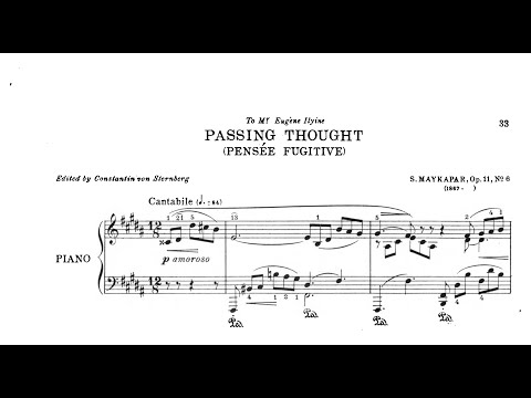 Samuel Maykapar | Pensée Fugitive, Op.11/6