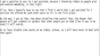 Mail to YouTube ("Terms of Use #4 Section H" incident)