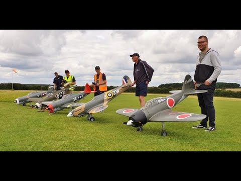 WW2 3 x RC FIGHTERS DISPLAY AT THE BMFA BUCKMINSTER WARBIRDS EVENT # 2 - 2019