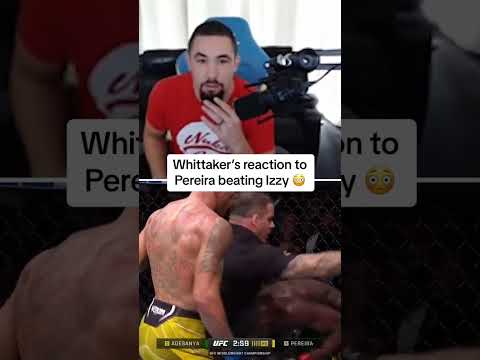 Whittaker’s reaction to Pereira beating Adesanya 😲 (via RobWhittakerMMA/Twitch)