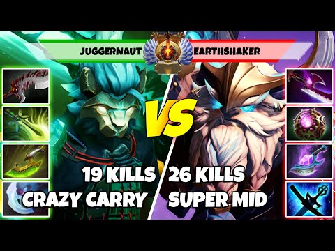 JUGGERNAUT (Carry) vs EARTHSHAKER (Mid) - Epic Battle Of Immortal Rank Dota 2 Players - Z Dota 2
