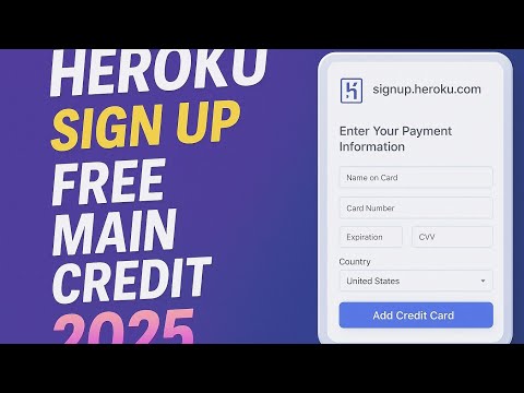 Heroku Account Sign Up 2025 | Free Credit Card Method | 100% Working
