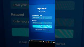 JIS University Login Page Using HTML and CSS | Responsive Student Portal Design