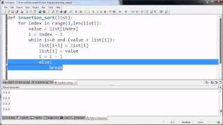 Simpler Insertion Sort Function