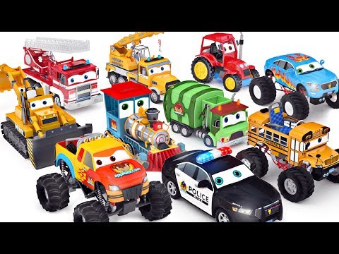 Wheels On The Bus | Cars Toys ft Monster truck School bus Police Car  - appMink playlist 100 mins