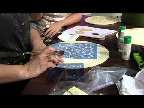 11/09/2013  2° Especial Artesanato Mulher.com  - Decoupage sobre estampa de stêncil Celia Bonomi