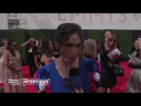 Nominee Megan Amram ("An Emmy for Megan") on the 2018 Creative Arts Emmys Red Carpet