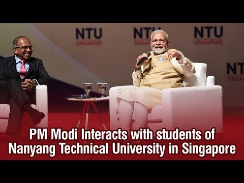 PM Modi Interacts with students of Nanyang Technical University in Singapore