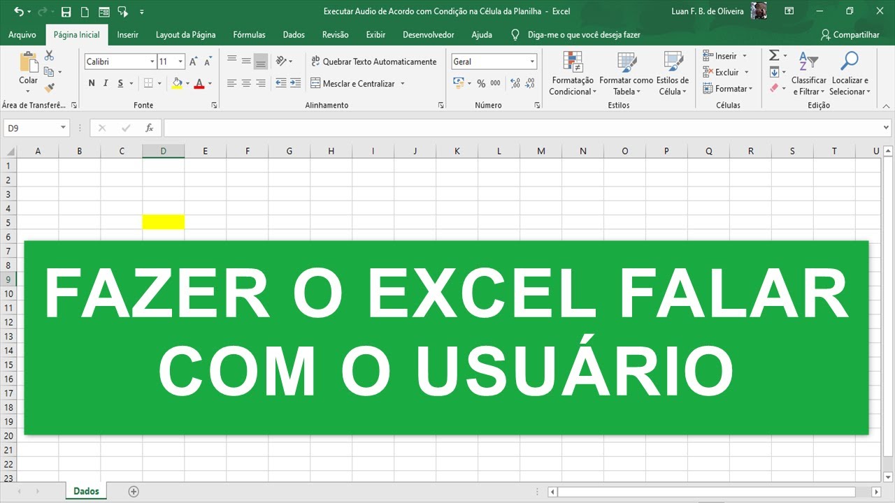 Executar ÁUDIO de ALERTA em Planilha Excel via Códigos VBA