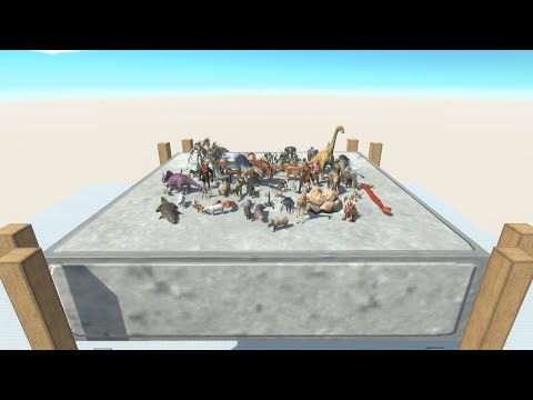 1 vs 1 ALL UNITS TOURNAMENT on Wobbly Platform Animal Revolt Battle Simulator