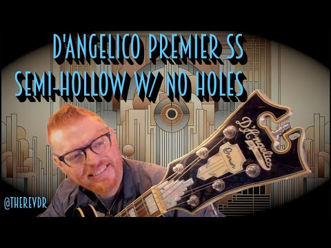 D'Angelico Premier SS Semi-Hollow Single Cutaway with Stop-Bar Tailpiece, No F Holes 2010s - Black image 12