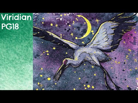 Viridian Watercolor Comparison Pigment PG18 - Painting With M. Graham For Color Separating Mixtures