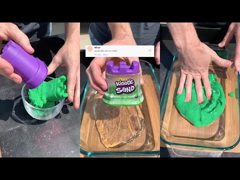 Putting Kinetic Sand in Slime!