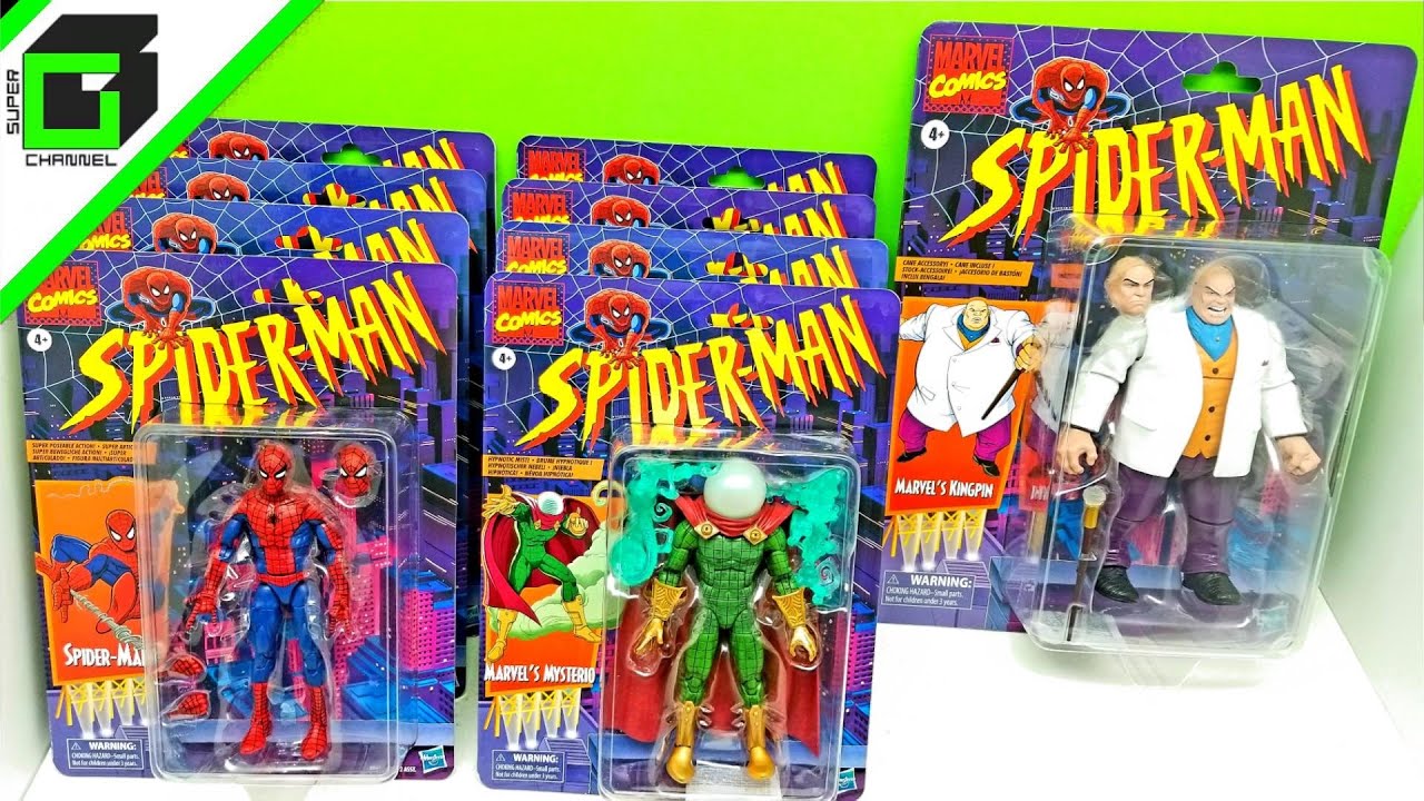 New SPIDER-MAN Retro MARVEL LEGENDS action figures (Complete Set) UNBOXING and REVIEW