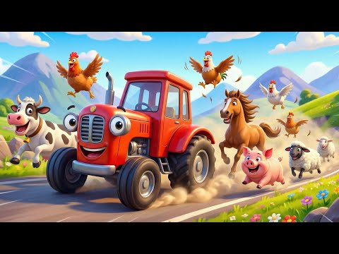 Der rote Traktor & die Bauernhof-Tiere 🚜🐷 | Tierstimmen lernen | Kinderlieder Deutsch 🐮