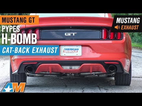 2015-2017 Mustang GT Fastback Pypes H-Bomb Cat-Back - Black Tips Exhaust Sound Clip & Install