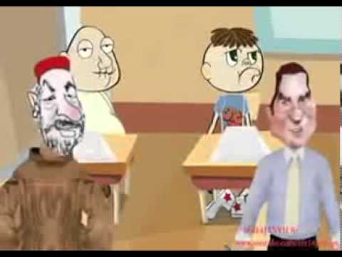 فيديو ساخر: القذافي يضبط \"بن علي\" يغش بامتحان الثانوية