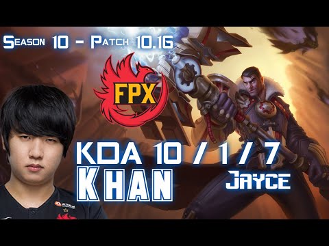 FPX Khan JAYCE vs TRYNDAMERE Top - Patch 10.16 KR Ranked